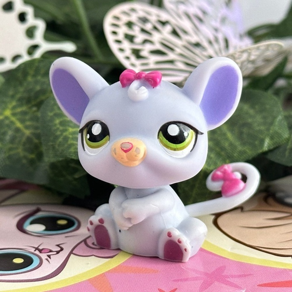 Littlest Pet Shop LPS 1560 Purple Pink Baby Rat Mouse Green